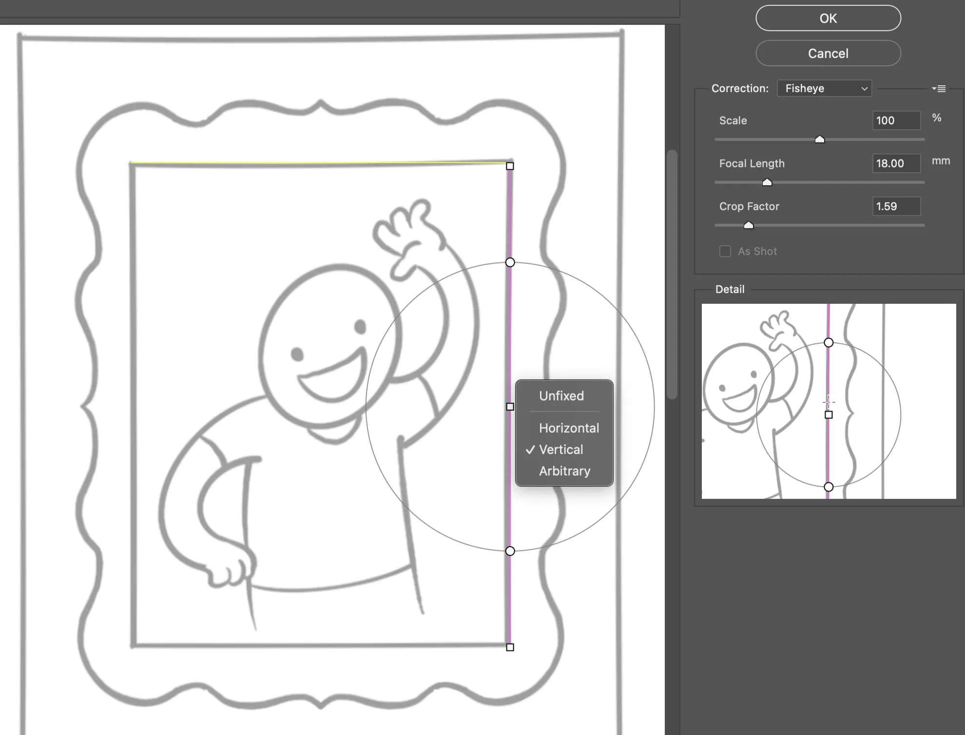 Adaptive Wide Angle menu