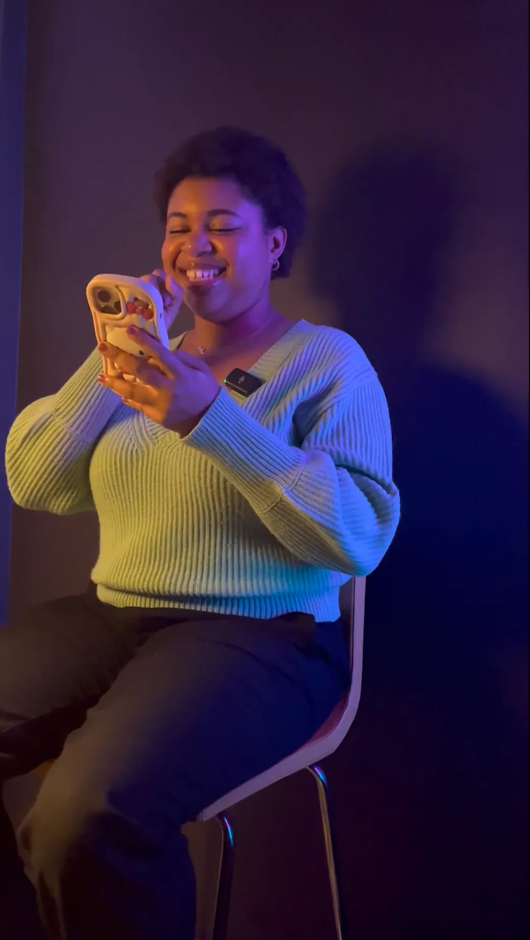 Julissa in the meditation room at the studio